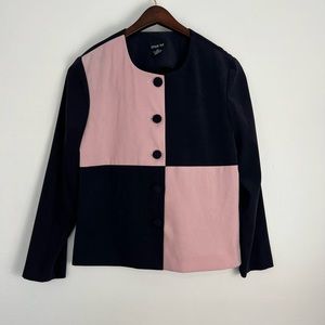 Leslie Fay Coat Size 12P checker pink and black pattern look business st…